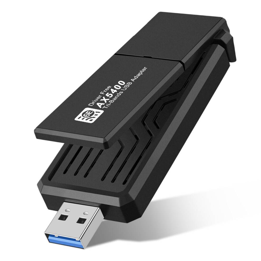 USB WiFi-adapter, DISEN5400Mbps WiFi6E Dongle PC trådløs netværksadapter passer til Windows 10/11