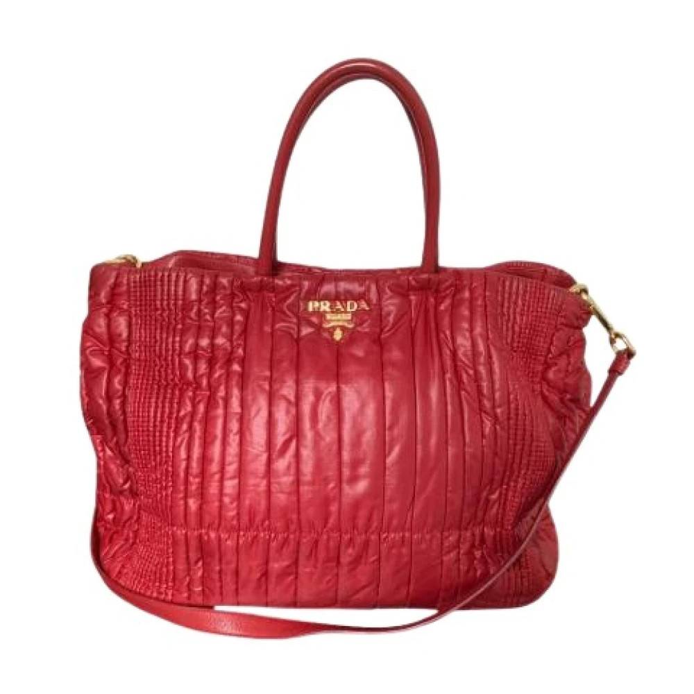 Prada Vintage Pre-owned Vintage Tote Bag - Vintage - Dame - Rød - ONE SIZE - Uld