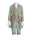 FAD-4U Viktoriansk kostymdräkt för män medeltida rokokostil prins cosplay outfit set.., gRÖN, L