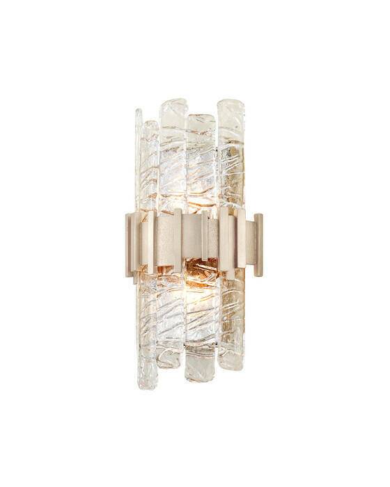 Hudson Valley Lighting Ciro vägglampa antik silver - Silver / Transparent (B: 22 x H: 39 cm)