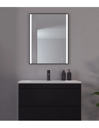 Nyborg spejl med lys 75 x 60 cm 19W LED - Sort