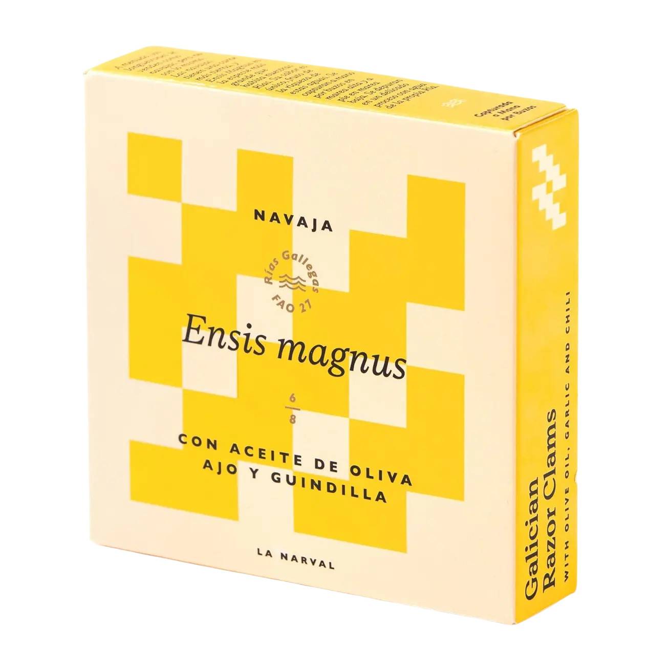 Galiciske knivmuslinger 120 ml, 6-8 stk i olivenolie med hvidløg og chilli, La Narval