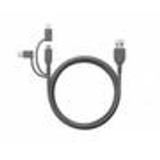 GP Essential USB-C & Micro-USB & Apple Lightning (MFi) to USB-A 3-in-1 Cable, CY1N, 1m