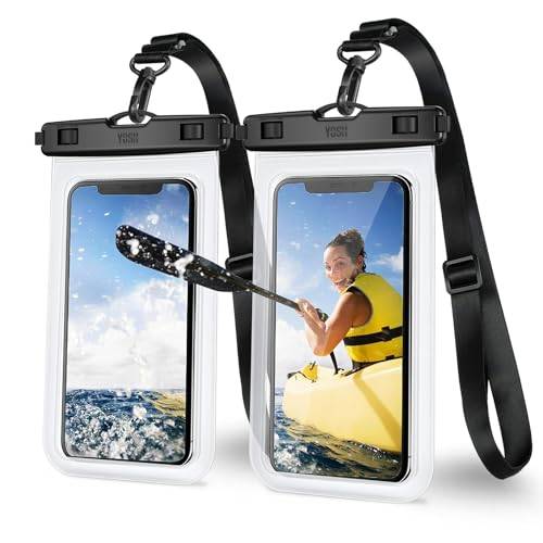 YOSH Smartphone-väska [Uppgraderad justerbar sladd] [set med 2], IPX8 vattentät telefonväska för iPhone 15 14 13 12 11 Pro XS XR X, Samsung S24 S23 S22, Huawei, Xiaomi upp till 6,8 tum