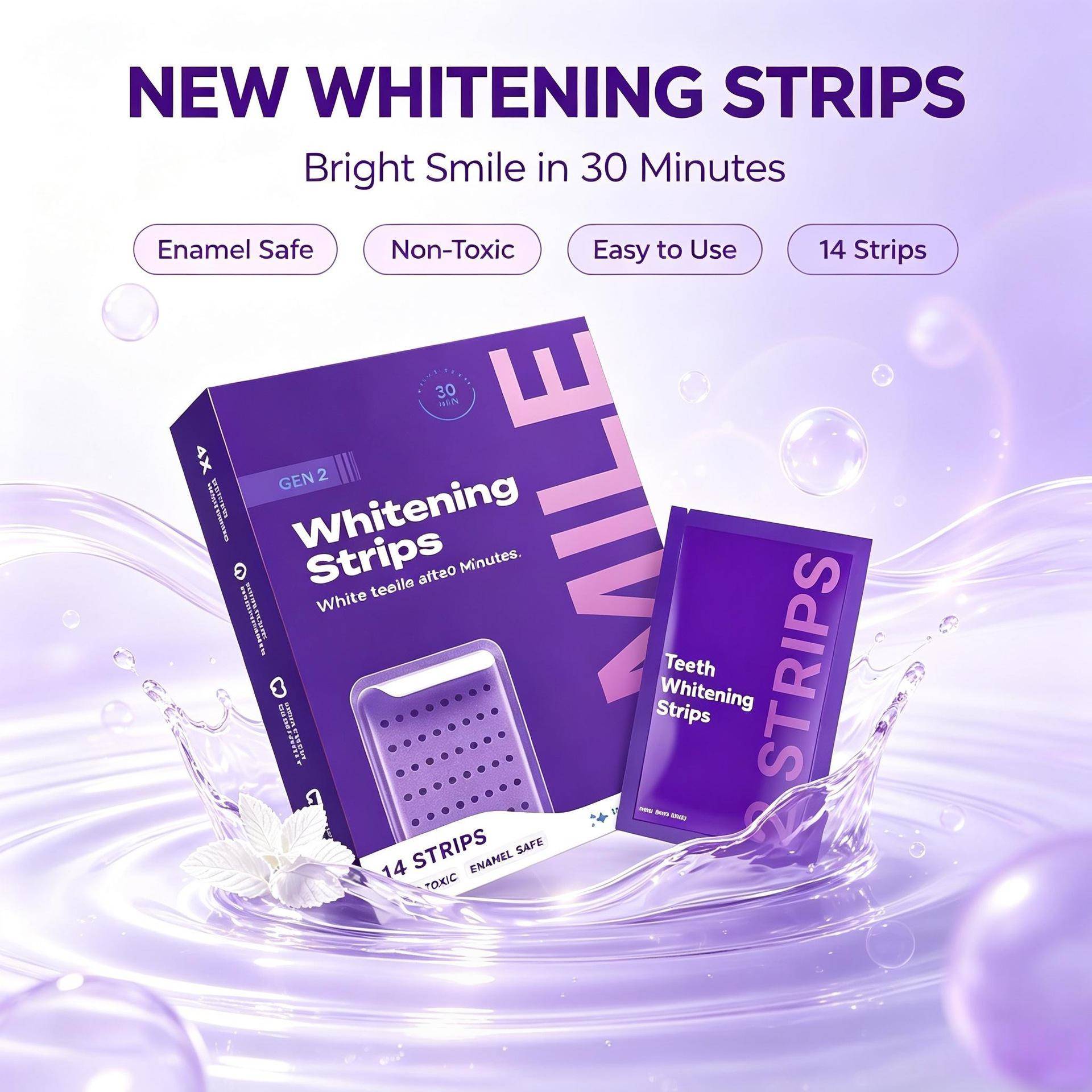 Second Gen Teeth Whitening Strips - Oral Care with COA, MSDS, and FDA Documentation Available