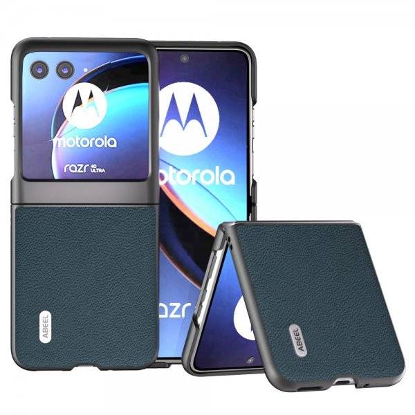 ABEEL Motorola Razr 40 Ultra Cover Ægte Læder Grøn