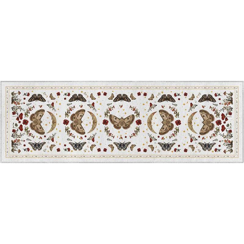 Corridor Carpet Butterfly Insect Pattern Black Carpets Machine Washable Non-slip Rug Home Decoration Rugs for Bedside Floor Mat 50x160cm