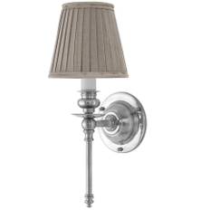 Vägglampa - Ribbing nickel, beige skärm