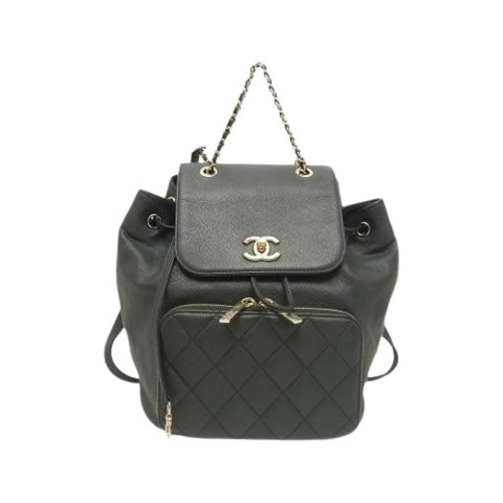 Chanel Vintage Pre-owned Business Affinity Backpack - Vintage - Dame - Sort - ONE SIZE - Læder