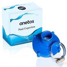 anetos® - Poolsauger Adapter für Intex (80mm auf 32mm) für Saugschlauch mit Edelstahl Schlauchschelle - Bodensauger, für Bestway