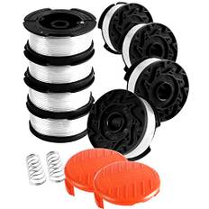 Uchidodo Fadenspulen für Black und Decker Rasentrimmer, 8 Stück Rasentrimmer Schnur, Länge 9,15 m, Durchmesser 1,65 mm mit 2 Spulenabdeckungen und 2 Federn