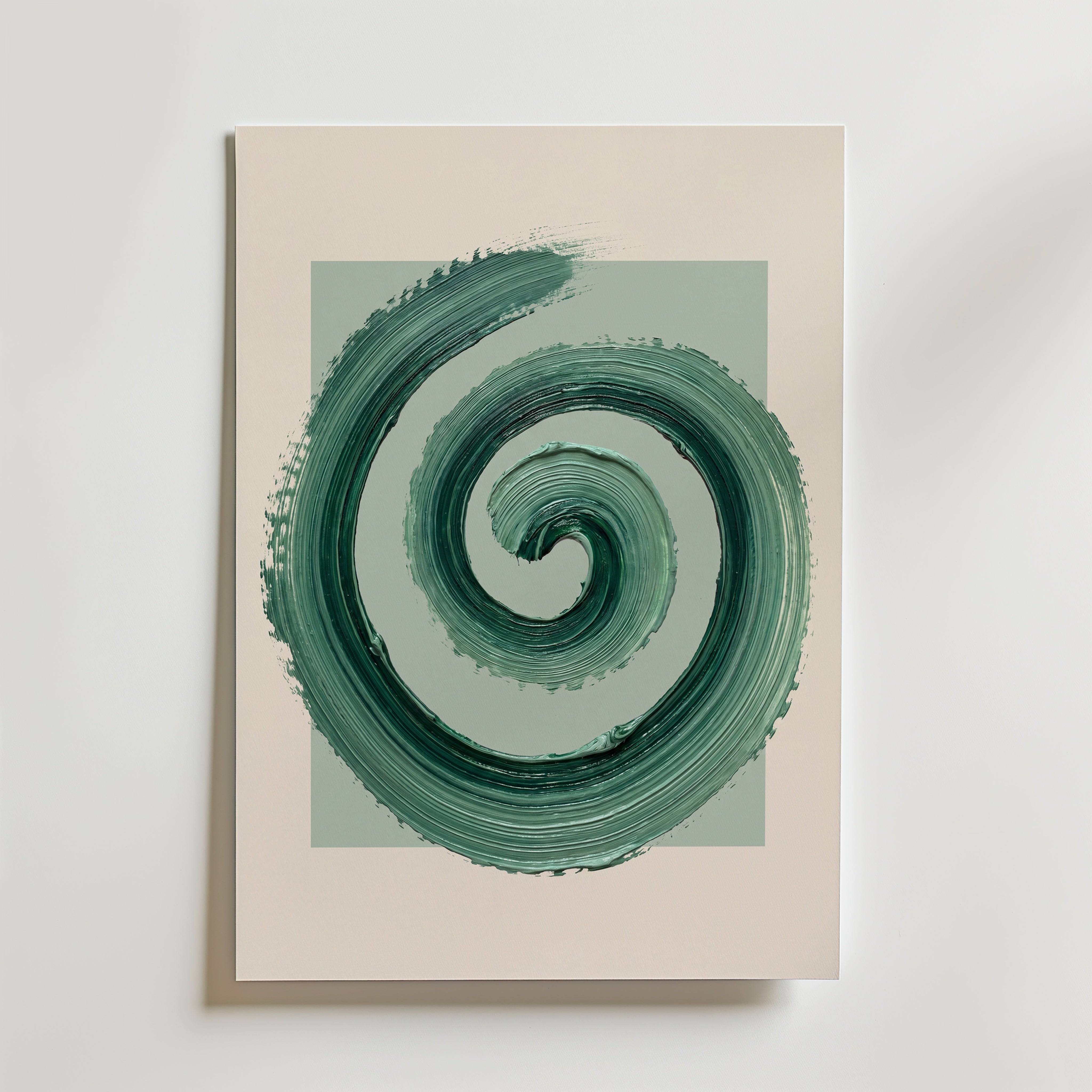 Sage Spiral Poster - Premium Canvas 100x140 cm Utan passepartout