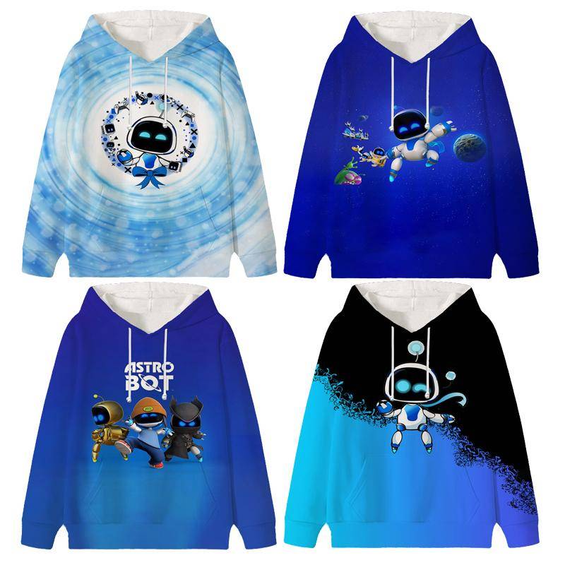 Astro Bot Huvtröjor Baby unisex tecknat tryck Långärmade toppar Astronaut Småbarn Pojkar Flickor Casual Sweatshirts Outfits cm elfben