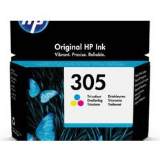 HP 305 Tri-color Original Ink Cartridge blækpatron 1 stk Standard udbytte Blå, Magenta, Gul