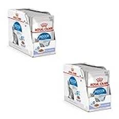 Royal Canin Indoor steriliserad i gelé | dubbelpack | 2 x 12 x 85 g | Helfoder för vuxna katter som bor i huset | för steriliserade katter | aptitretare i gelé