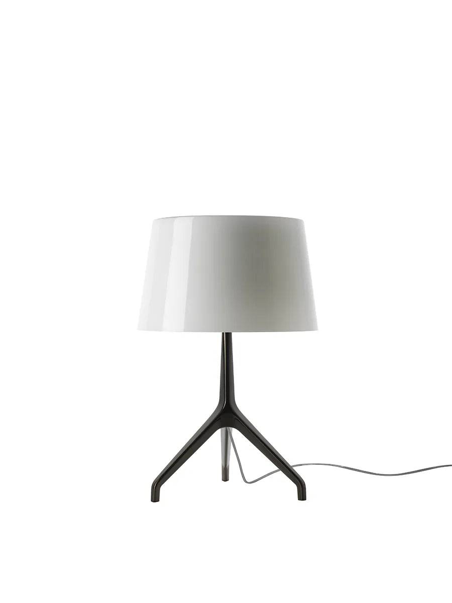Lumiere XXS/XXL Bordlampe fra Foscarini Sort krom stel / Hvid / Small m. lysdæmper - Jacobsen Plus