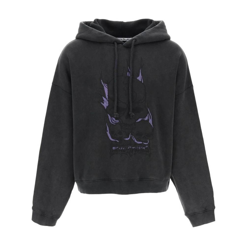 Acne Studios- - Skull Graphic Print Hoodie Sweatshirts & Hoodies - Dam- S-