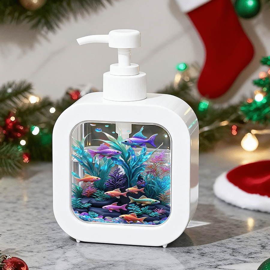 TEMU Bathroom Dispenser, Fantasy Aquatic Plants And Colorful Small Fish, Suitable For Bathroom, Kitchen, Sink - Fits Soap, Hand Sanitizer, Body Wash, Etc. - Creative Lotion Bottle