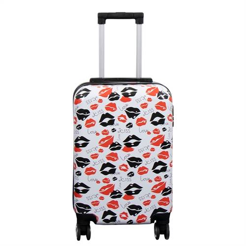 Kabine kuffert - Hardcase letvægt kuffert - Trolley med motiv - Kiss & Love.