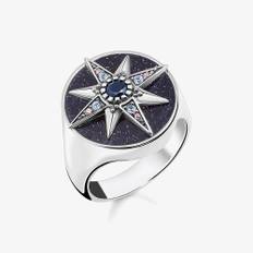 THOMAS SABO 18ct Yellow Gold Plated Star Signet Ring TR2367-963-54