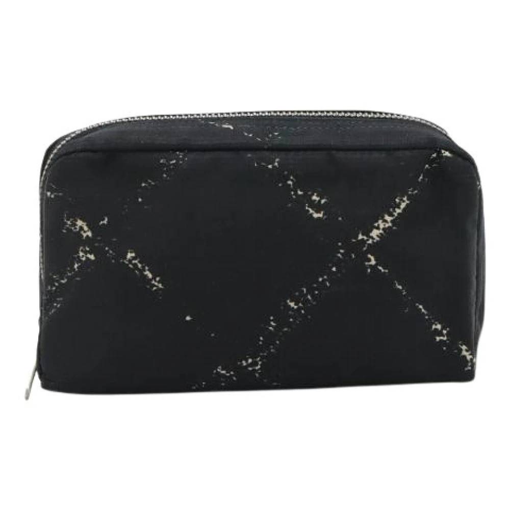 Chanel Vintage Pre-owned Nylon Cosmetic Pouch Black - Vintage - Dame - Sort - ONE SIZE - Nylon
