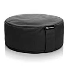 BODYMATE Rund Yogakudde 31 cm i diameter, 13 cm hög med Fyllning av Boveteskal – Maskintvättbart Överdrag av 100% Extra Tjock Bomull – Meditationskudde – Sittdyna