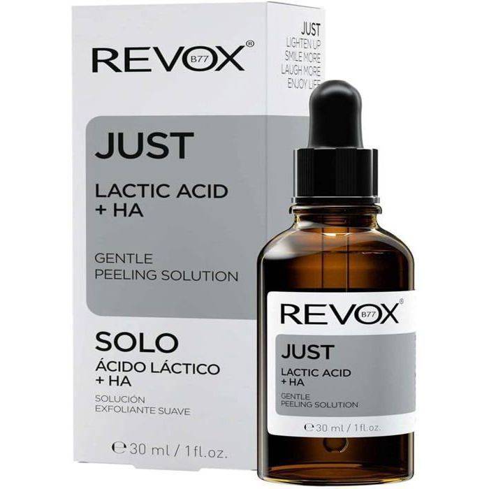 Face Serum - REVOX - Just Lactic Acid + HA - Gentle Peeling - 30 ml - Smooth and Hydrated Skin