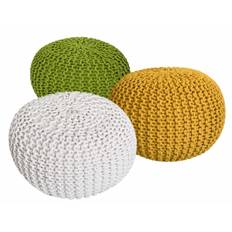 POUF SET 3 st Ø 55 cm Knittande avföringssätepall