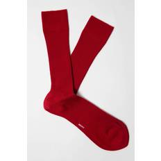 Red Ribbed Merino Socks - 41-42