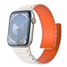 TiMOVO Magnetic Band Compatible with Apple Watch 49mm 45mm 44mm 42mm, Strong Magnet link Sporty Replacement Wristband Strap for iWatch Ultra 2 Ultra SE Series 9 8 7 6 5 4 3 2 1, Starlight Orange