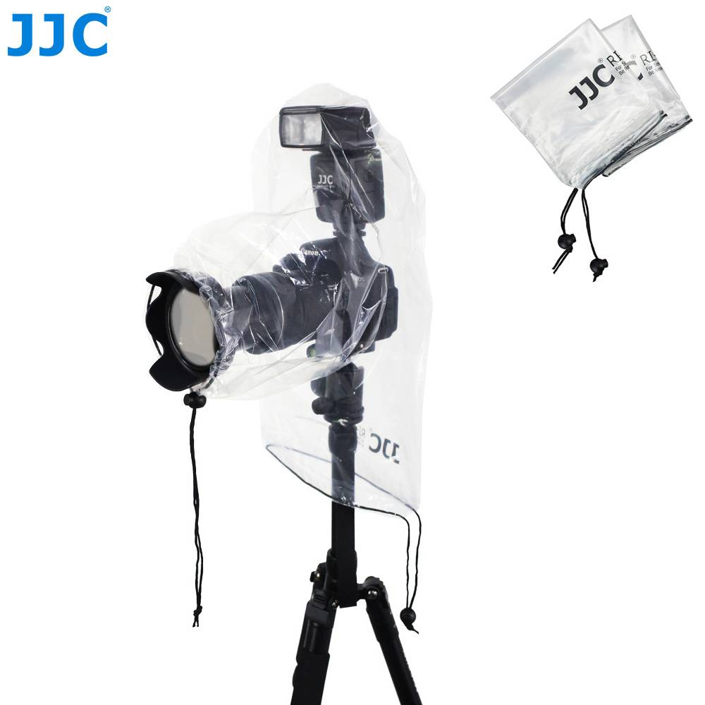 JJC 2 Pcs Camera Rain Cover with Flash Cover Waterproof Camera Bag Raincoat for Sony A6600 A6500 A7IV A7III Nikon Z7 Z6 Z5