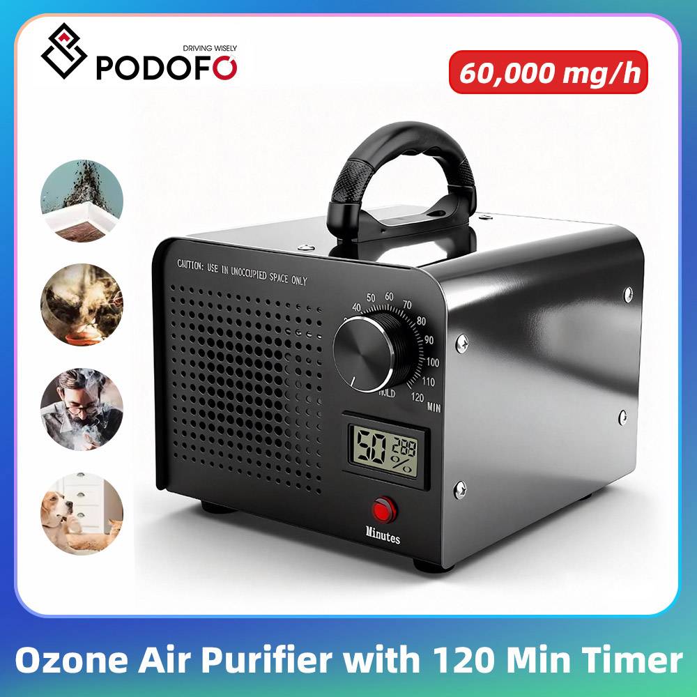 Podofo Air Purification Ozone Generator 60000 mg/h Ozone Machine High Capacity Commercial/Industrial Ozone Air Purifier EU Plug