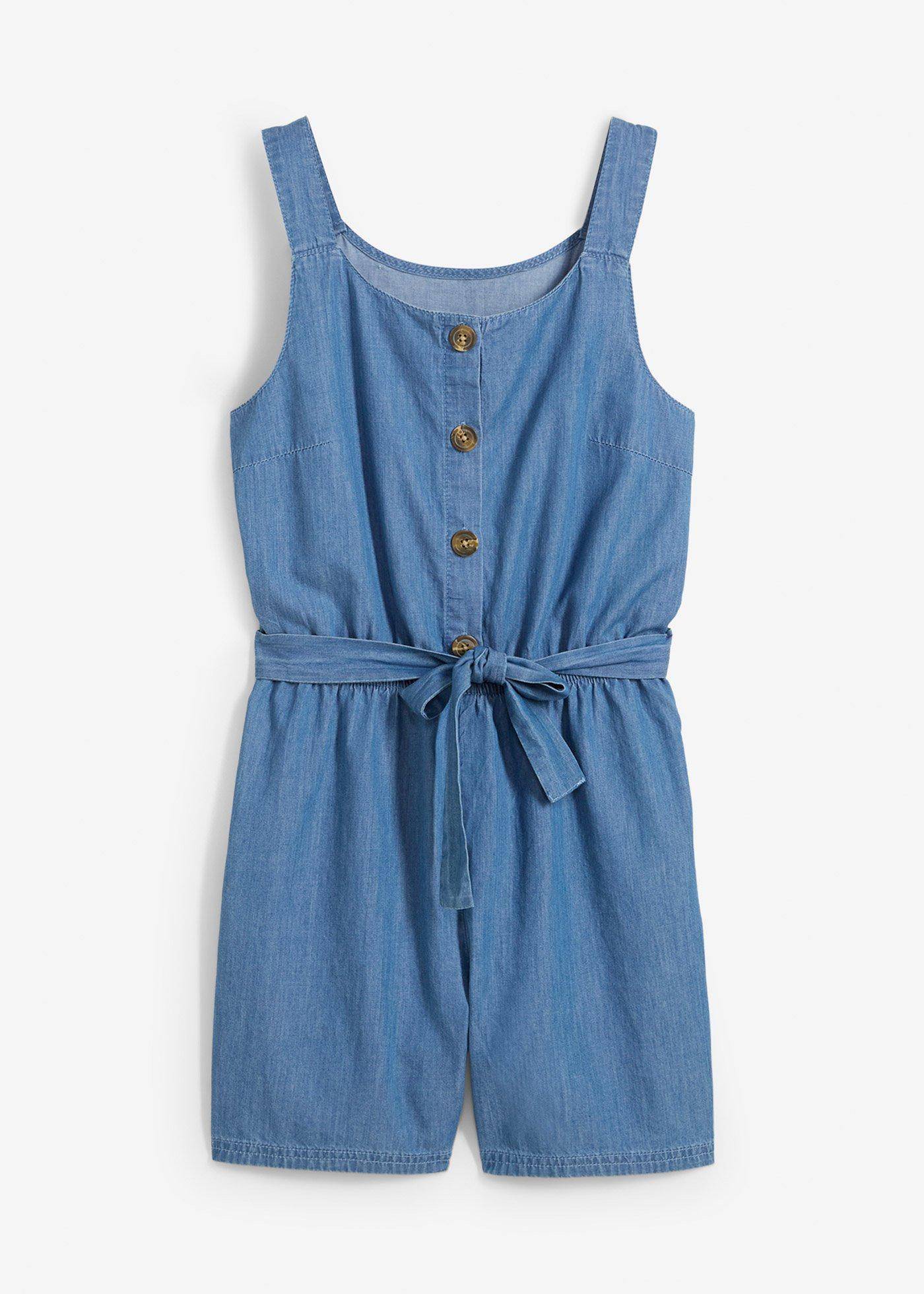 Jumpsuit i denim av mjuk bomull för barn