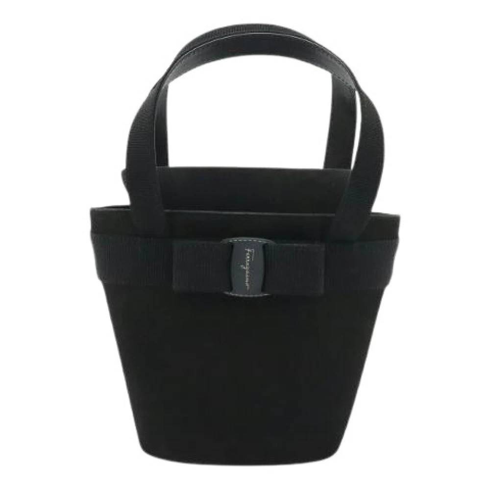 Salvatore Ferragamo Pre-owned Pre-owned Vara Suede Håndtaske - Vintage - Dame - Sort - ONE SIZE - Suede