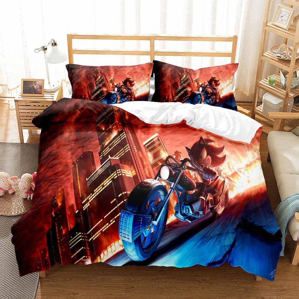 Anime Fairy Tails Barnsängset King Queen Dubbel Full Twin Enkel Storlek igelkott Sänglinneset 140x210cm