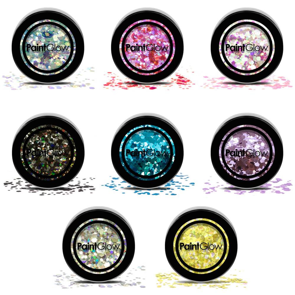 PaintGlow Ansikts- och Kroppsglitter Chunky (Lila (Helterskelter))
