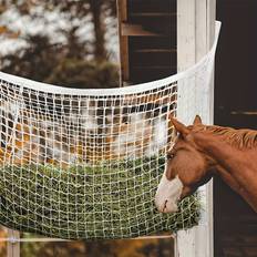 TEMU Durable Slow Feed Hay Net For Horses & Goats - Easy Fill, Large Opening Design - Black And White, 35x24 Inches, Polyester Hay Nets For Horses Hay Feeder For Horses