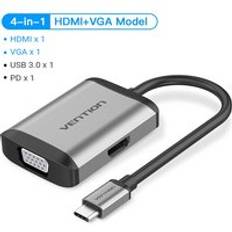 Vention thunderbolt 3 docka usb hub typ c till hdmi usb 3.0 rj45 adapter för macbook samsung dex s10/s9/s8 huawei usb-c omvandlare