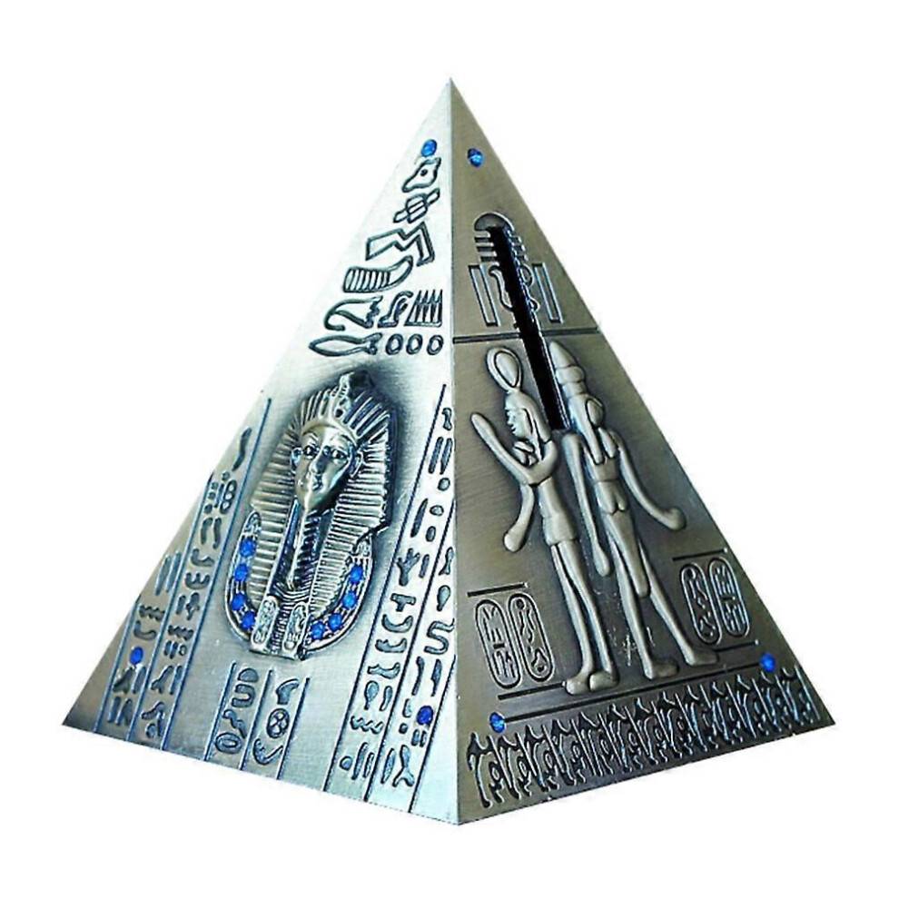 1 st pyramidformad sparbössa unik pengaburk legering sparkruka vintage myntbössa kreativ present till