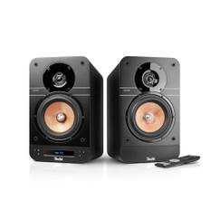 Teufel Ultima 25 Aktiv - Aktive Regallautsprecher mit Bluetooth und integriertem AV-Receiver, Dolby Audio, DAB+ und FM Radio, HDMI ARC CEC, Touch Slider - schwarz