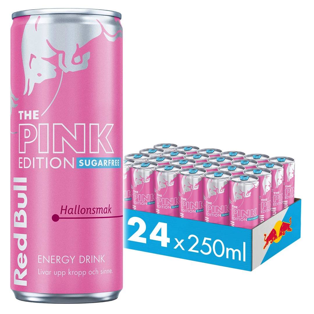 24 X Red Bull Energidryck 250 Ml Pink Edition - Hallon (sockerfri).