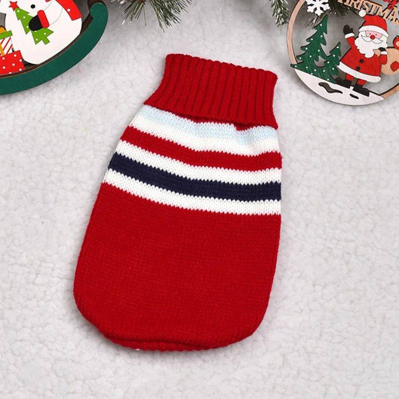 Animal Print Knit Sweater for Cats & Small Dogs - Red Stripe / 10-suggest 2.5-4kg / SPC (10-suggest 2.5-4kg)