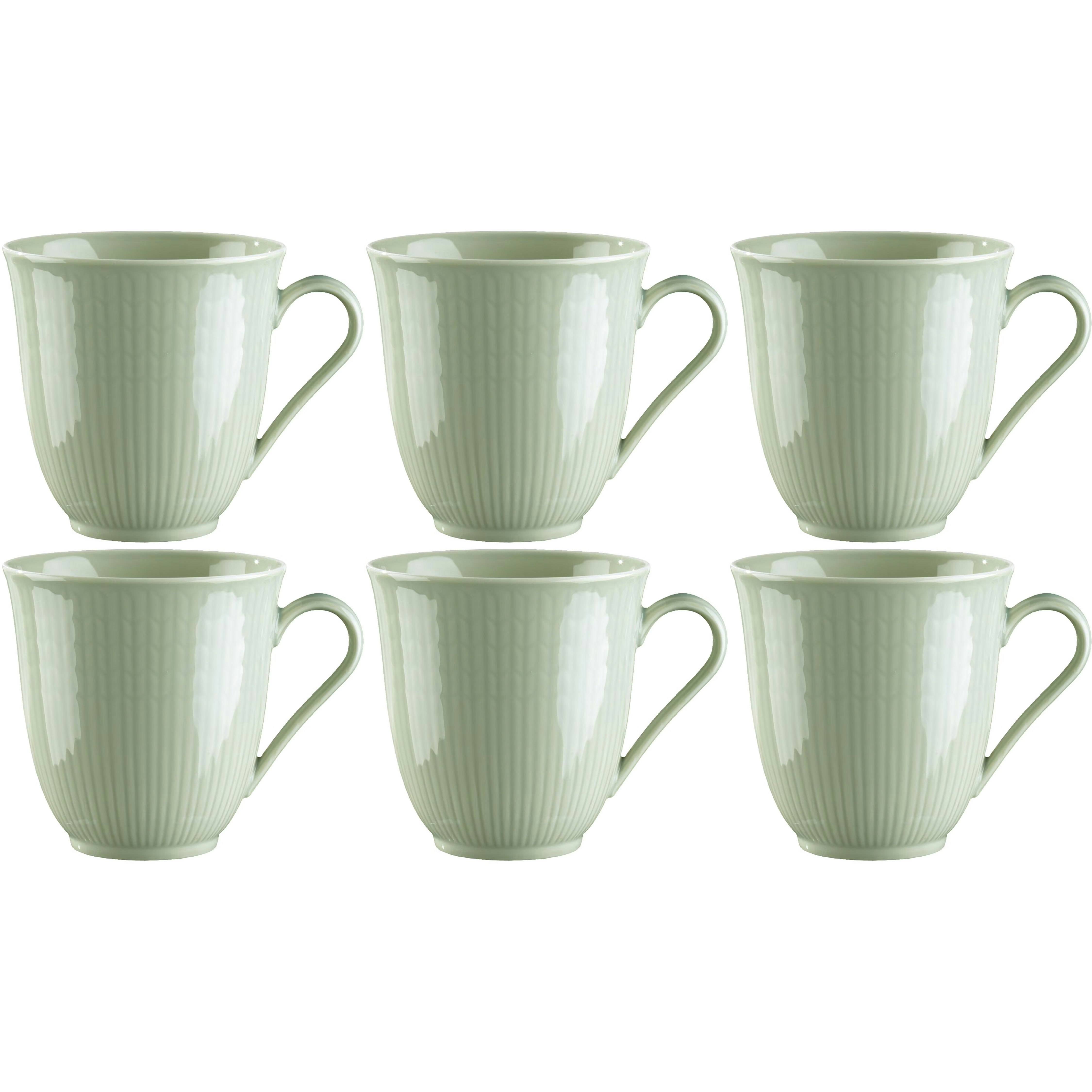 Rörstrand Swedish Grace Krus 30 Cl 6-pak Meadow (Light Green) - Kaffekopper Porcelæn Eng - 1011912, 6-PACK.