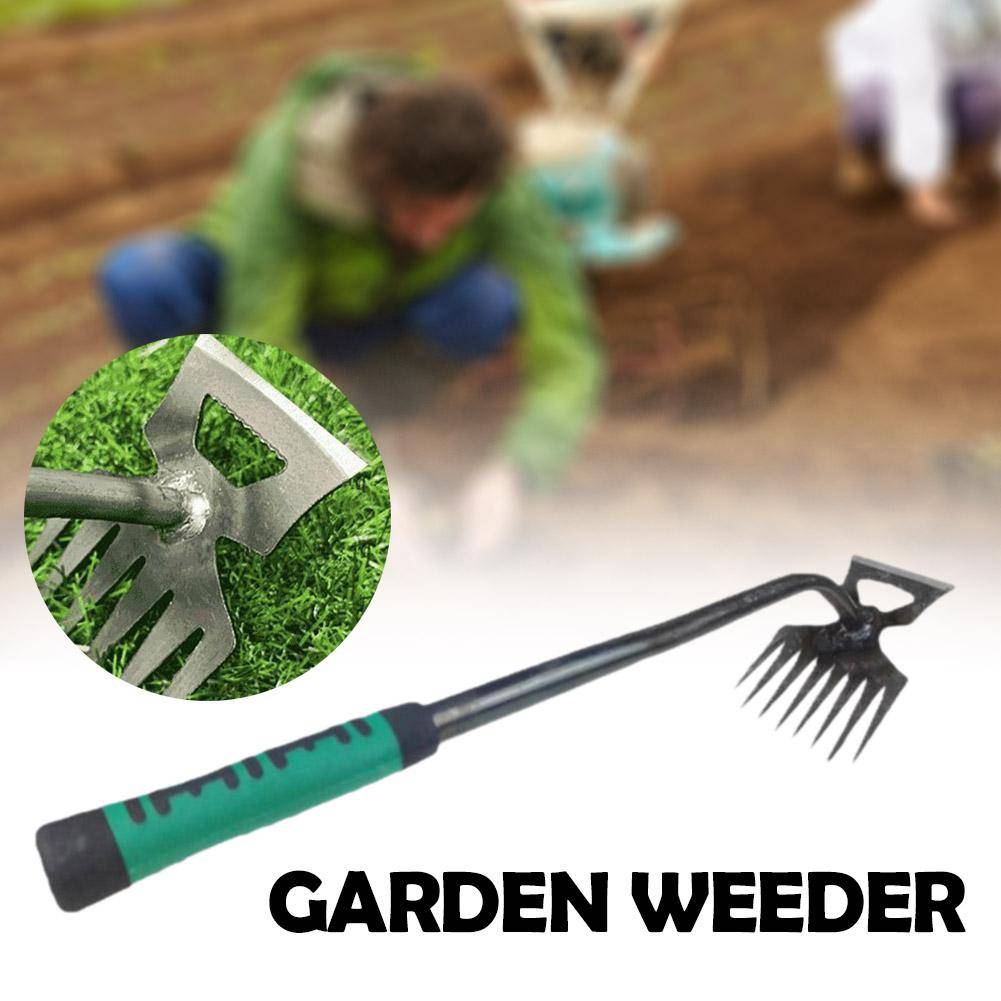 2-in-1 Gardening Hand Weeder Tool Puller Shovel Hand Weed Remover 8 Teeth Outdoor Garden Shovel Farm Weeding Planting Shove