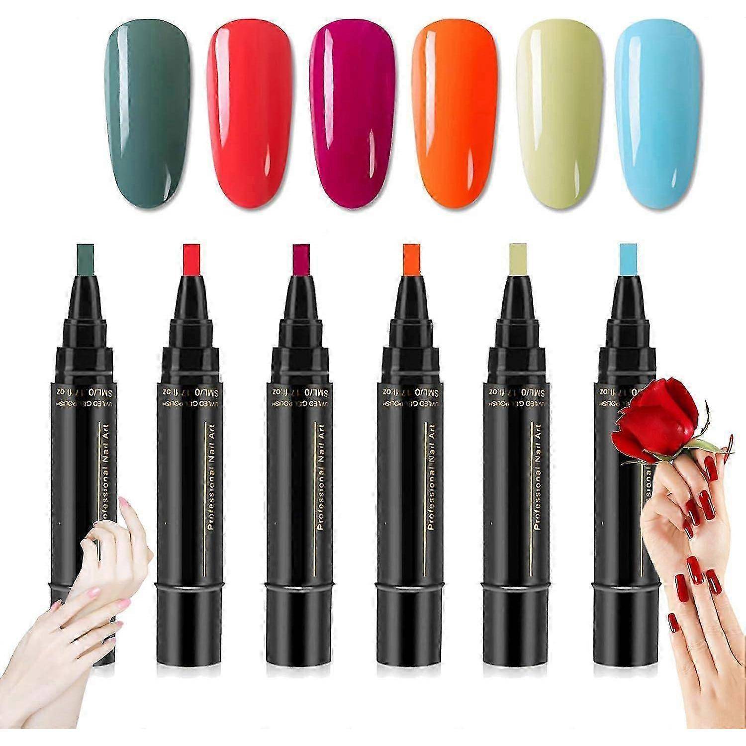 Nagellackpennor, 36 Färg Nagellack Gelpenna 5 ml, 3 i 1 Gel Nagellackpenna, Soak Off UV LED Nagellack Nageltillbehör För Kvinnor Flickor-aqtp