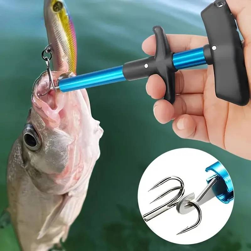 1pc Portable Aluminum T-Hook Fish Hook Remover - Taker Hook Separator Fishing Tackle Equipment