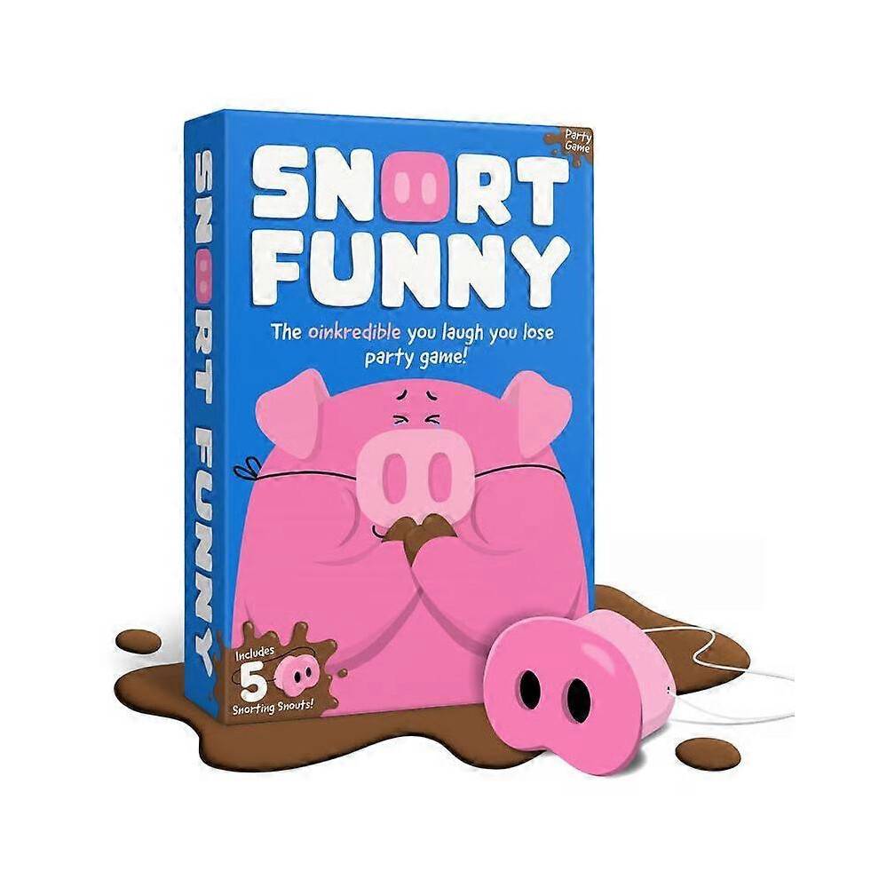 Snort Funny: The Oinkcredible You Laugh You Lose Party Game | 150 Challenge Cards, 5 Pig Snouts & Mud Tokens | Family & Friend Game for Ages 8+, 4-8 P