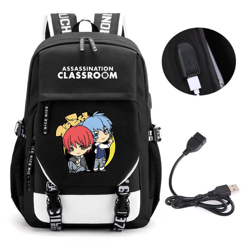 Animation Assassination Classroom Periferi Stor Kapacitet Ryggsäck Ryggsäck Grundskola Och Gymnasieelev Skolväska Datorväska black