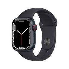 Apple Watch Series 7 (GPS + Cellular, 41mm) Smartwatch - Aluminiumgehäuse Mitternacht, Sportarmband Mitternacht - Regular. Fitnesstracker, Blutsauerstoff und EKGApps, Wasserschutz (Generalüberholt)
