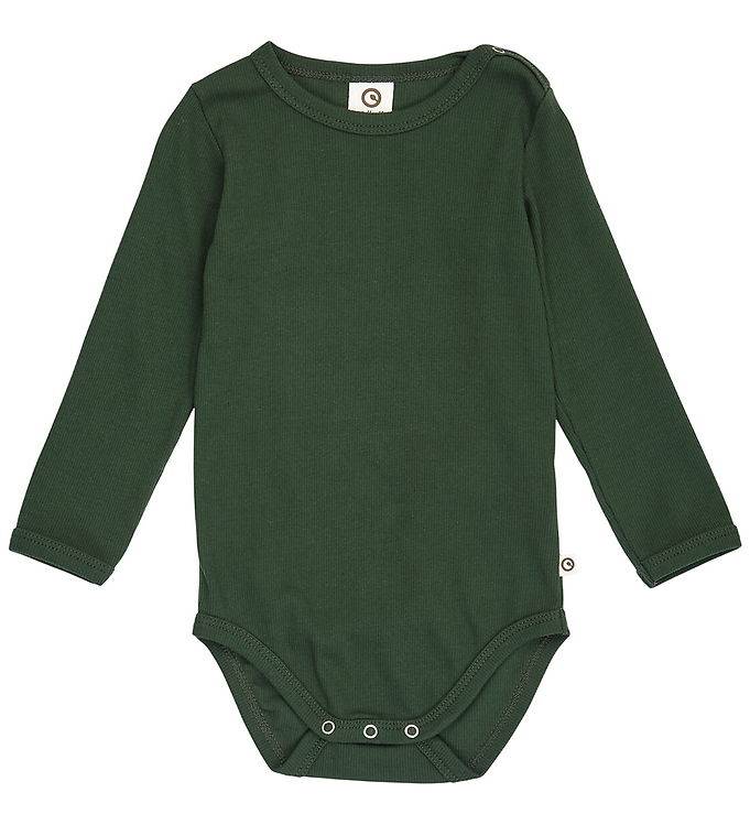 Müsli Body l/ä - Rib - Cozy Mig - Forest Green - Müsli - 1½ år (86) - Body L/Ä